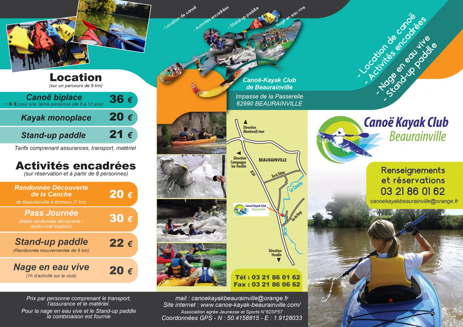 Tarifs Location et Encadrement CKC Beaurainville